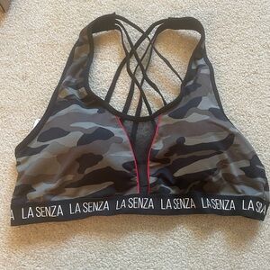 La Senza Black and Gray Camouflage Sports Bra